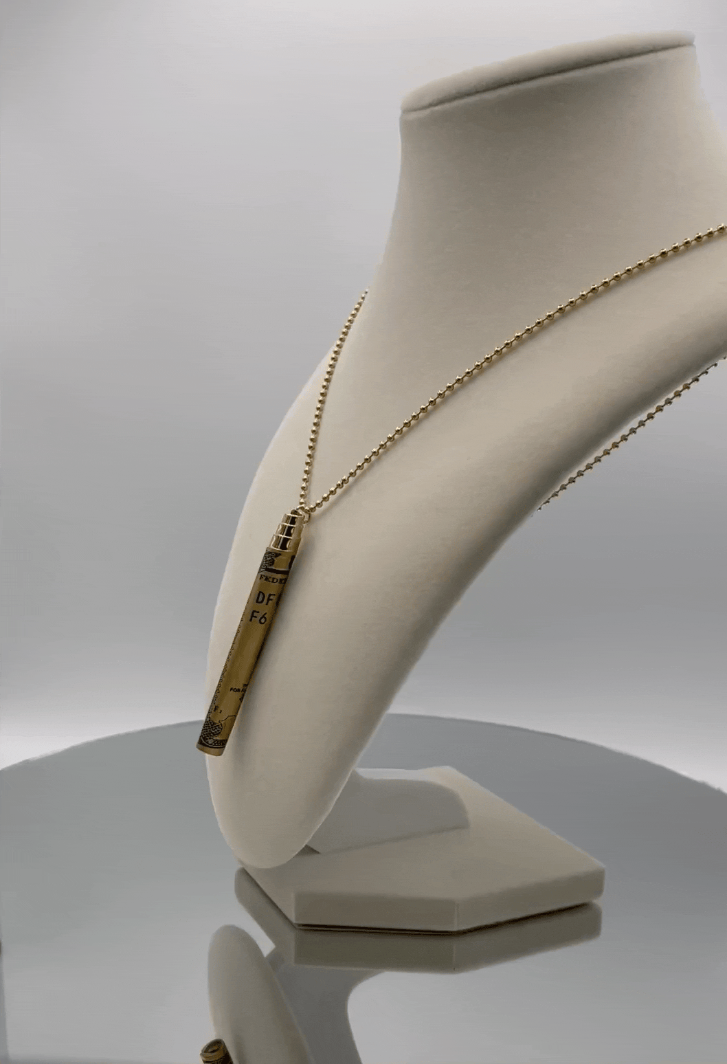 Rolled Up 100 Dollar Bill Straw Necklace