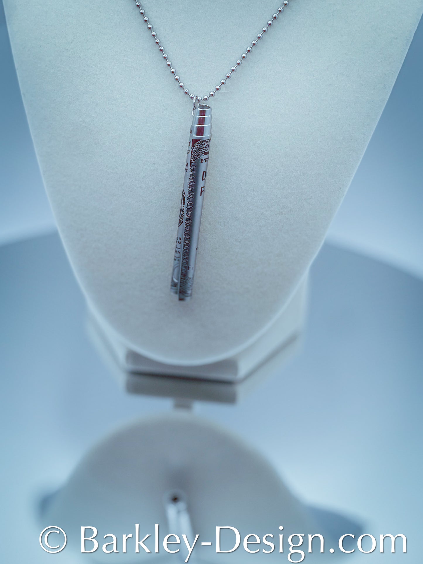 100-Dollar Bill Print Straw Necklace – Stainless Steel Reusable Straw for Coffee or Breathing