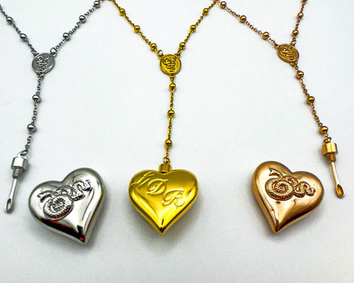 LDR coquette heart necklace in — Barkley Design in Gold, Silver, Rose Gold, Black