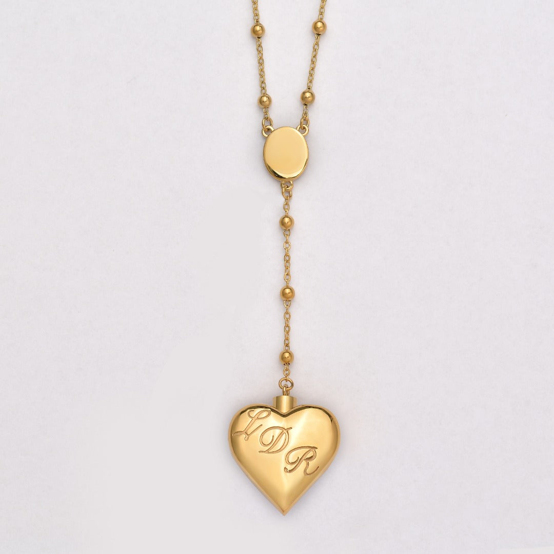 Stash Necklace 2.0 - Del Rey Ldr Inspired Heart Gold Plated
